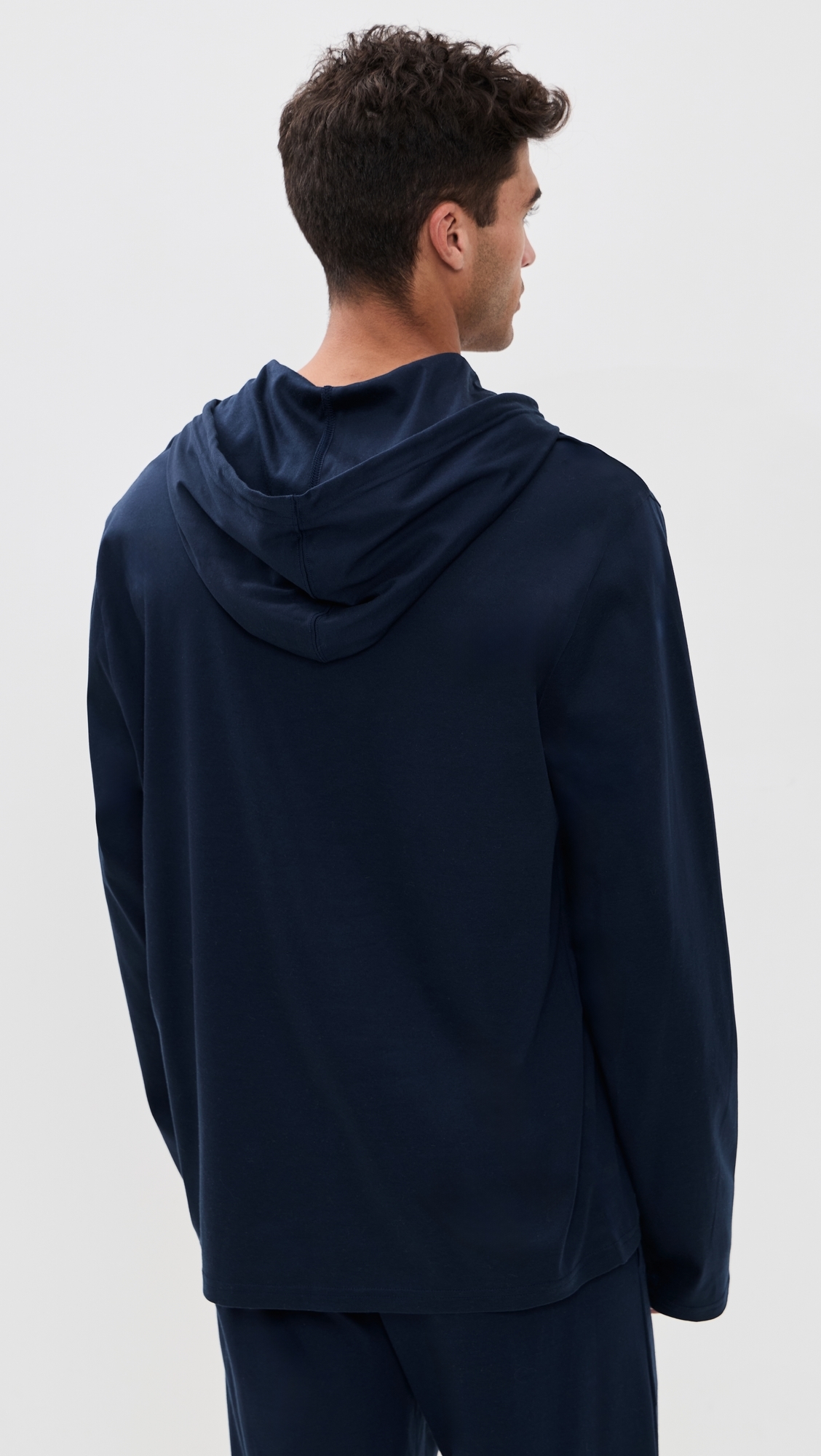 Mercerized Cotton Hoodie Cruise Navy