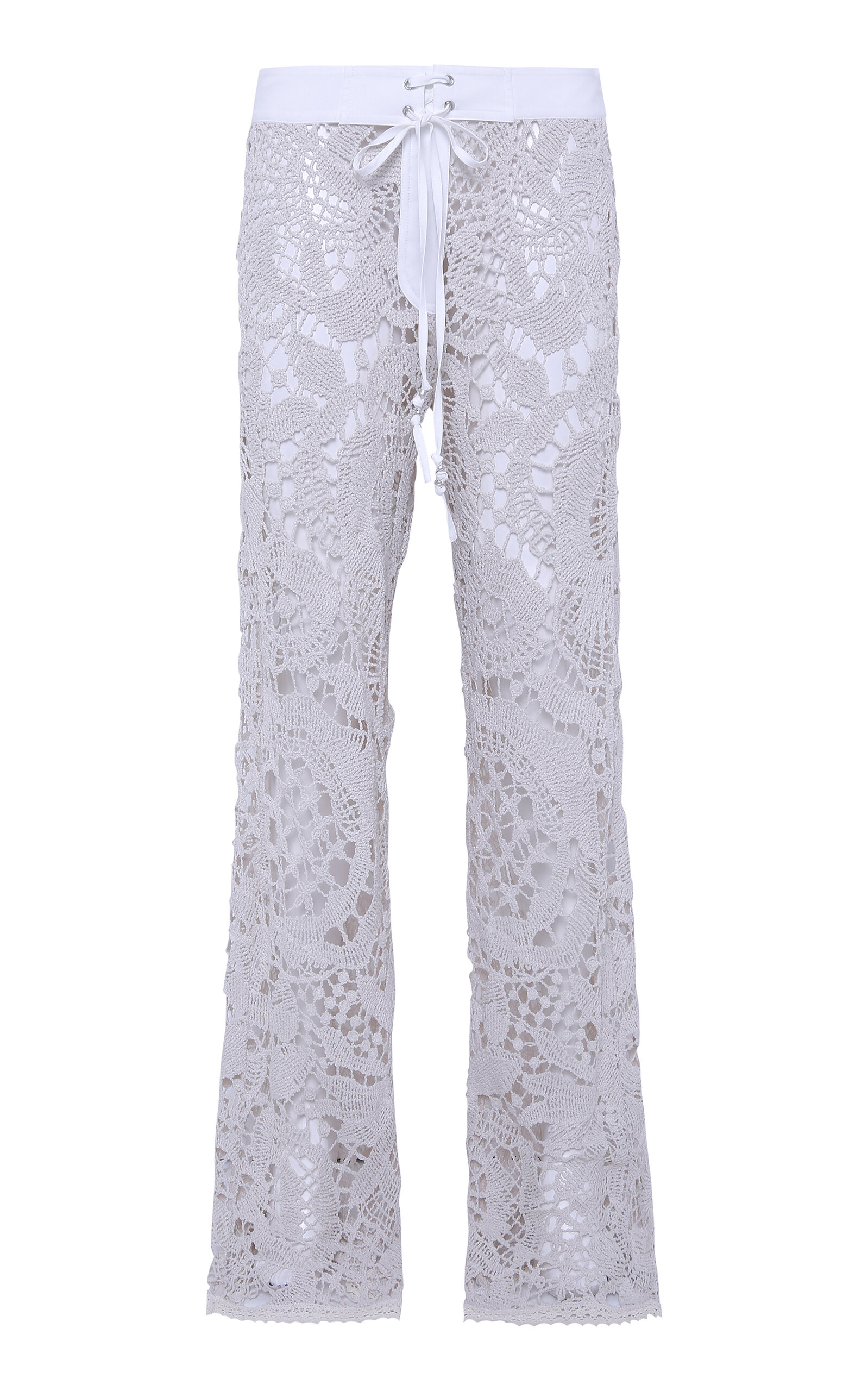 Leane Crocheted Lace Straight-Leg Pants