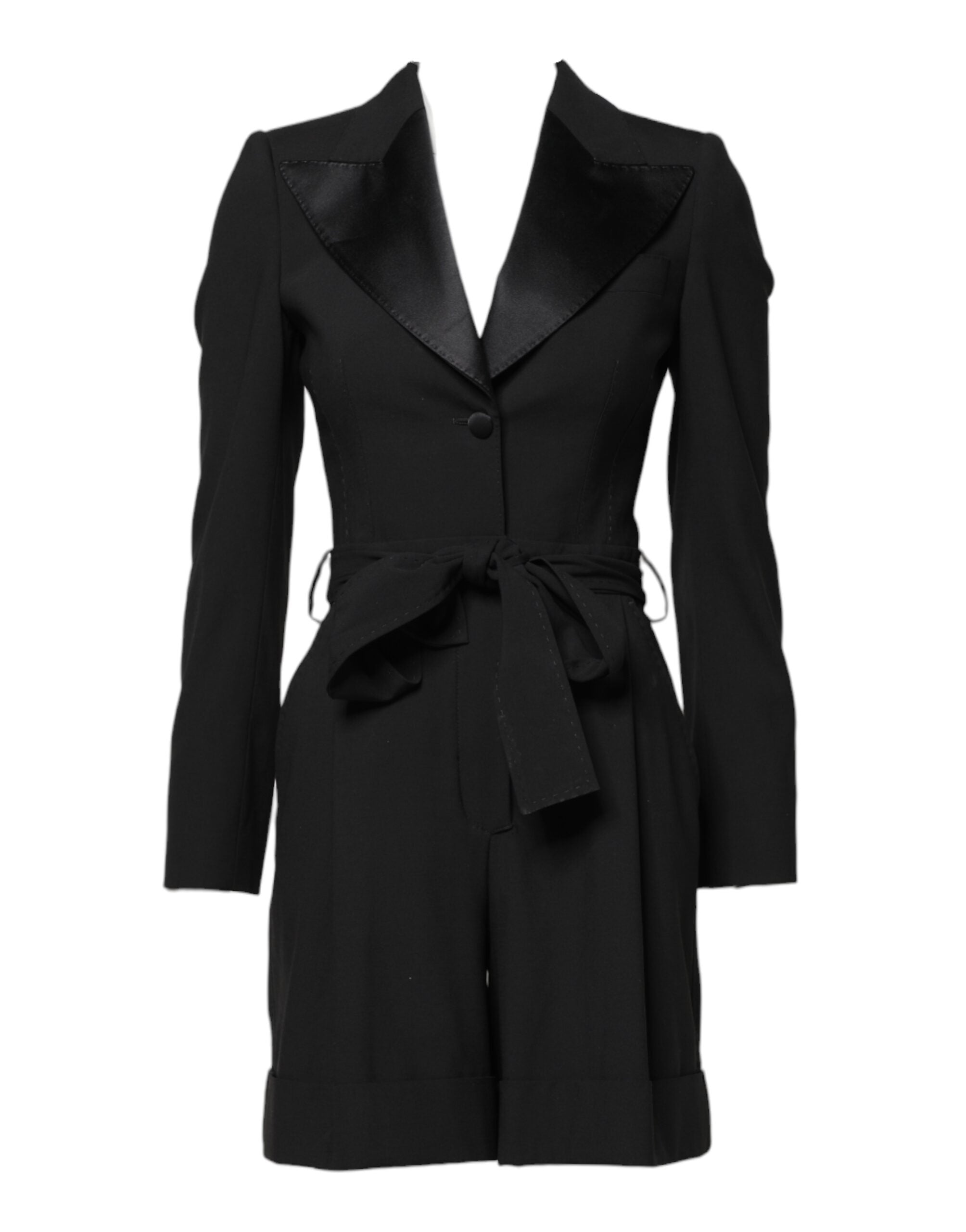 Virgin Wool Blazer Dress — Black