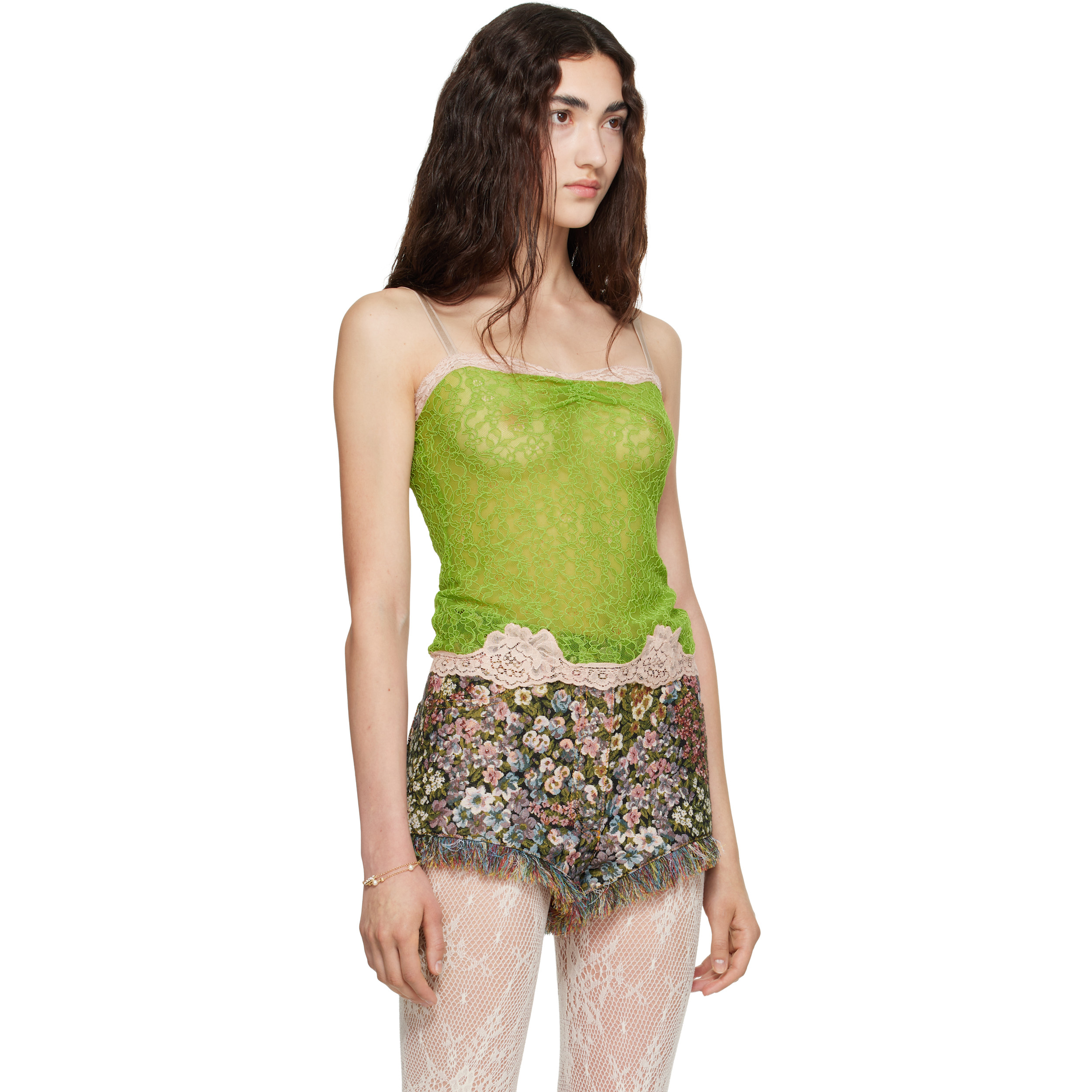 Green Lace Tank Top