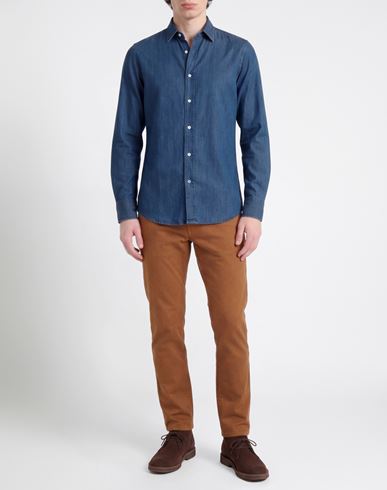 R3d Wöôd Man Denim shirt Blue Size S Cotton