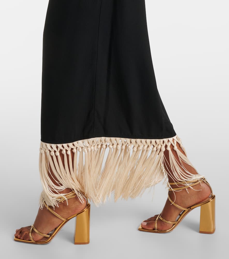 Nina fringed crêpe cady midi dress