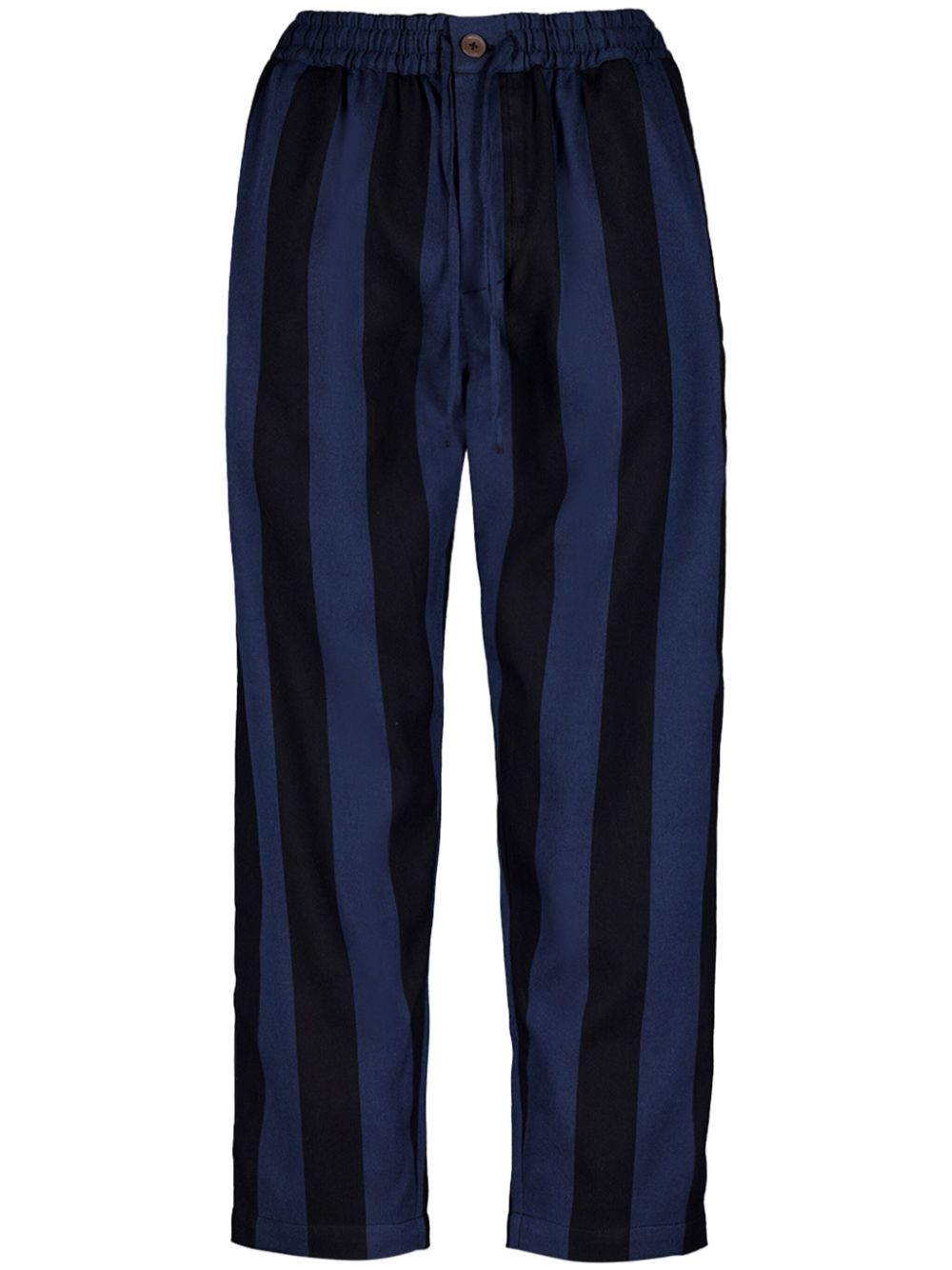 Striped cotton trousers - Black