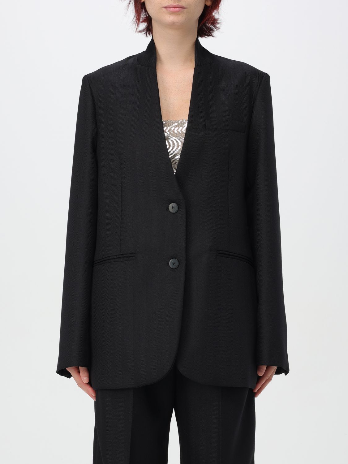 Single-breasted wool blazer - Grey