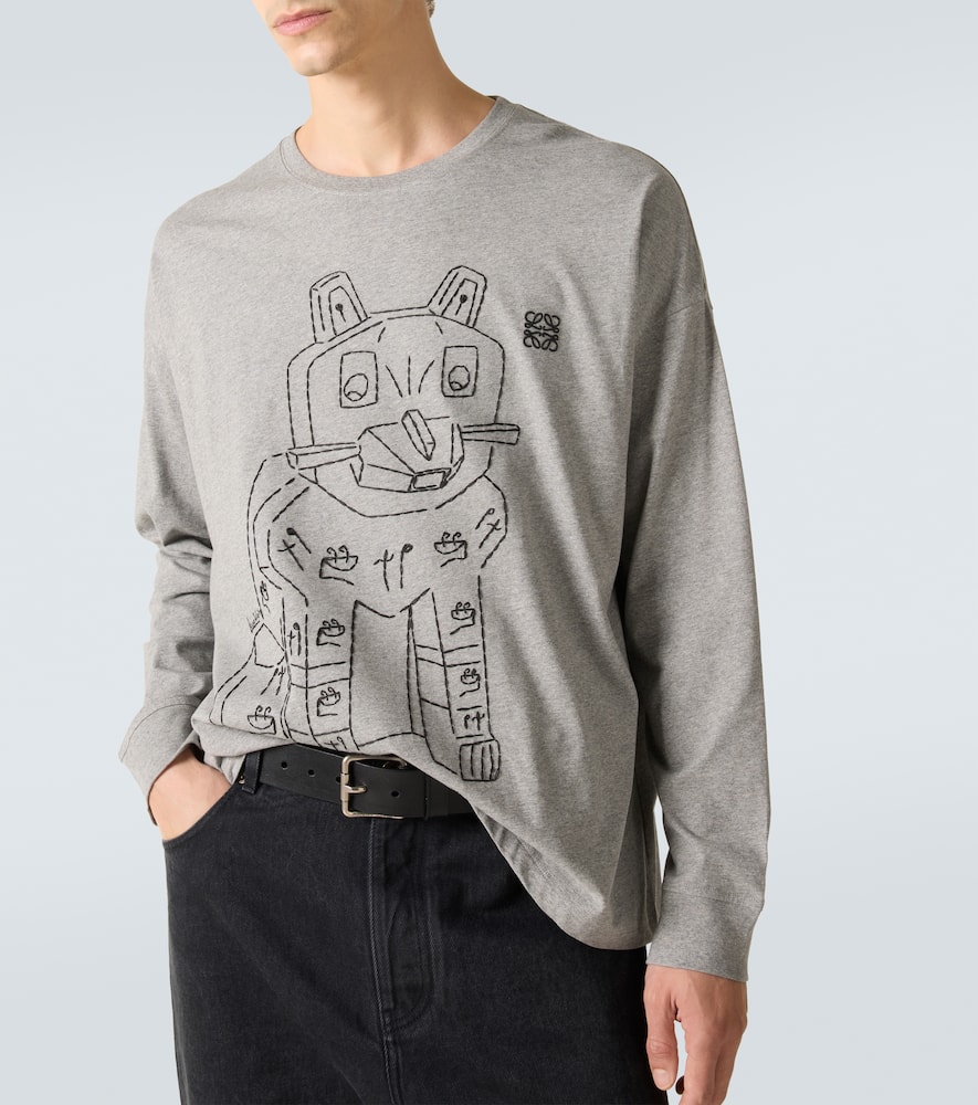 X Louis Wain embroidered cotton jersey T-shirt