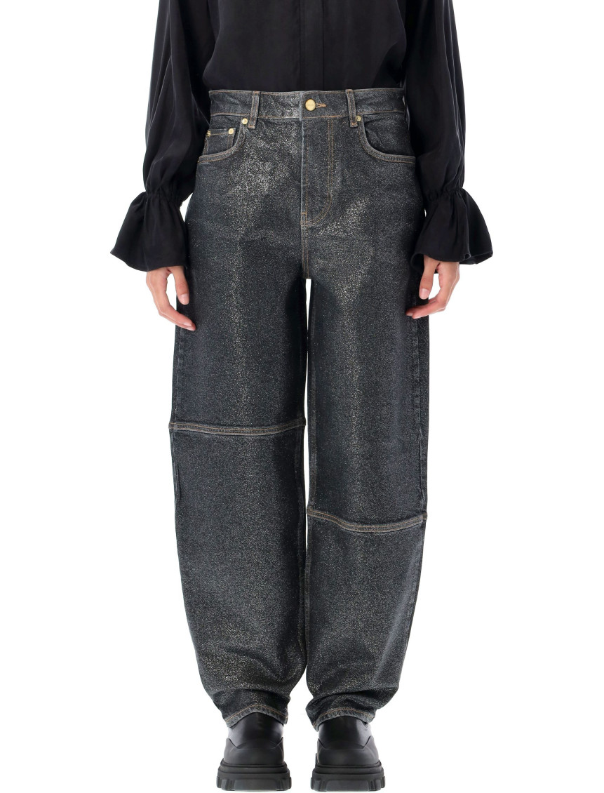 Black Foil Denim Jeans