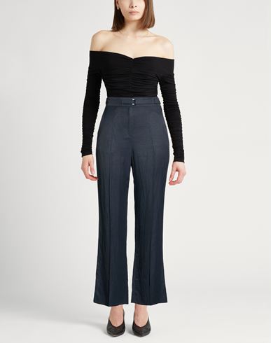 Woman Pants Midnight blue Size 4 Viscose, Linen