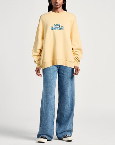 Woman Sweatshirt Pastel yellow Size S Cotton
