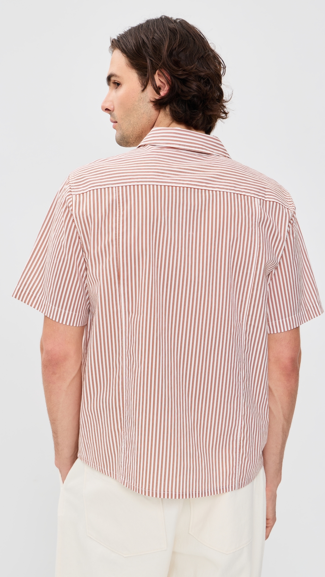 Rick Striped Camp Shirt Terra Cotta Stripe
