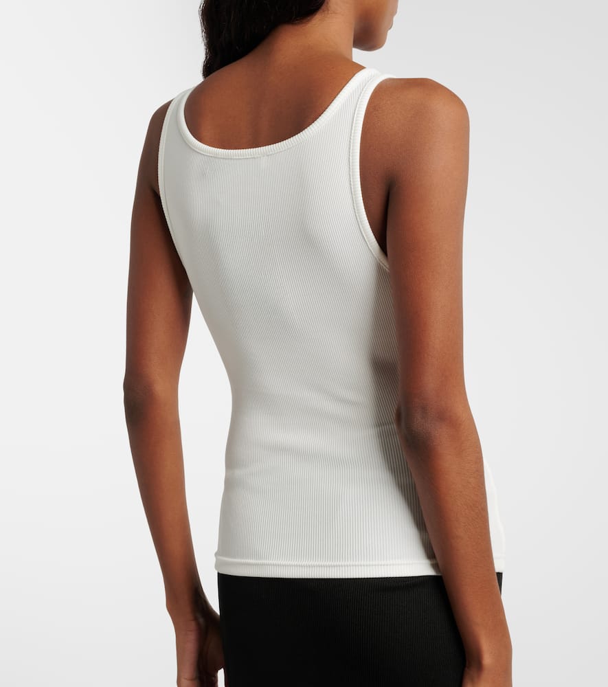 Cutout ribbed-knit top