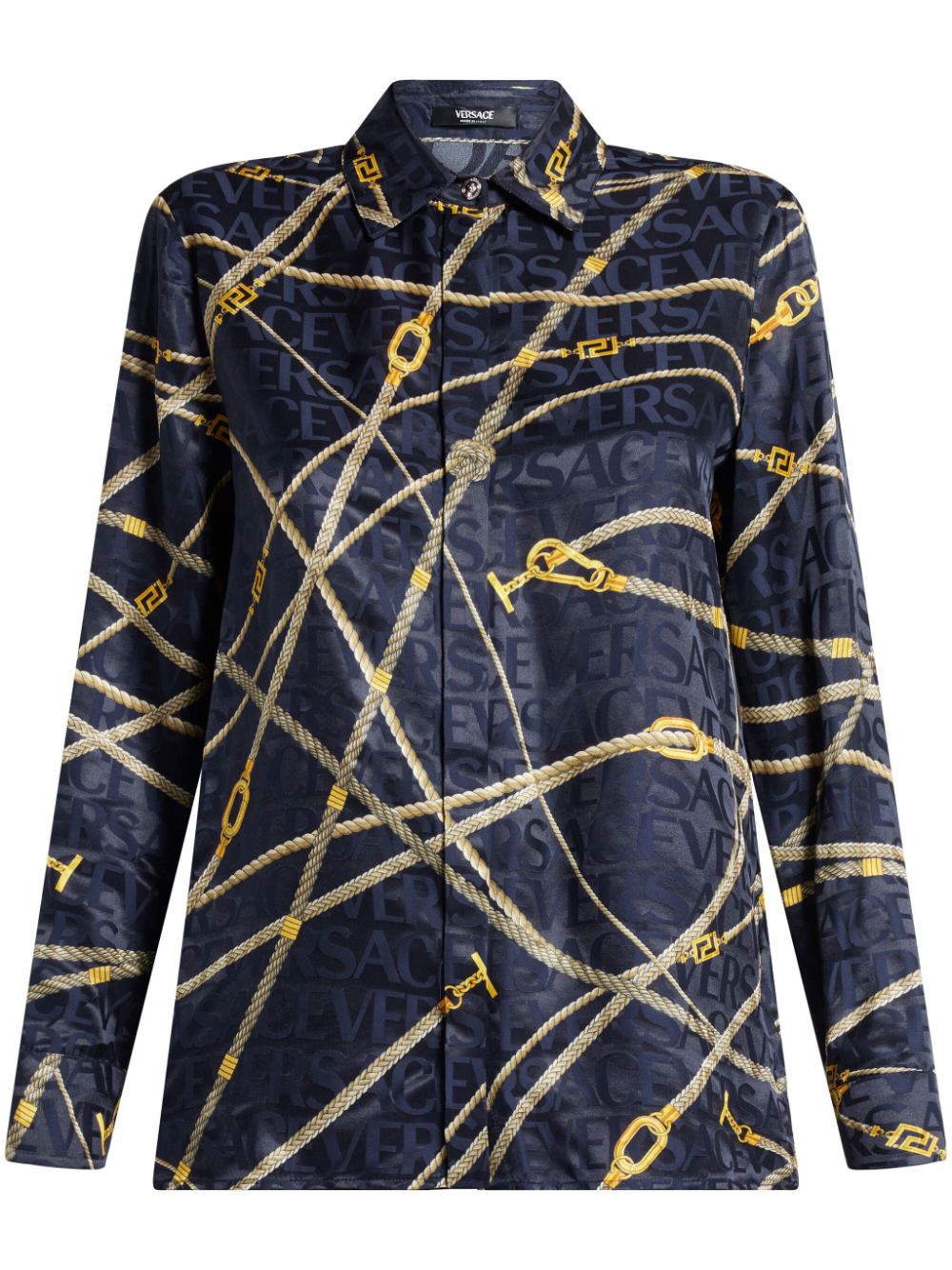 Logo-jacquard graphic-print shirt - Yellow