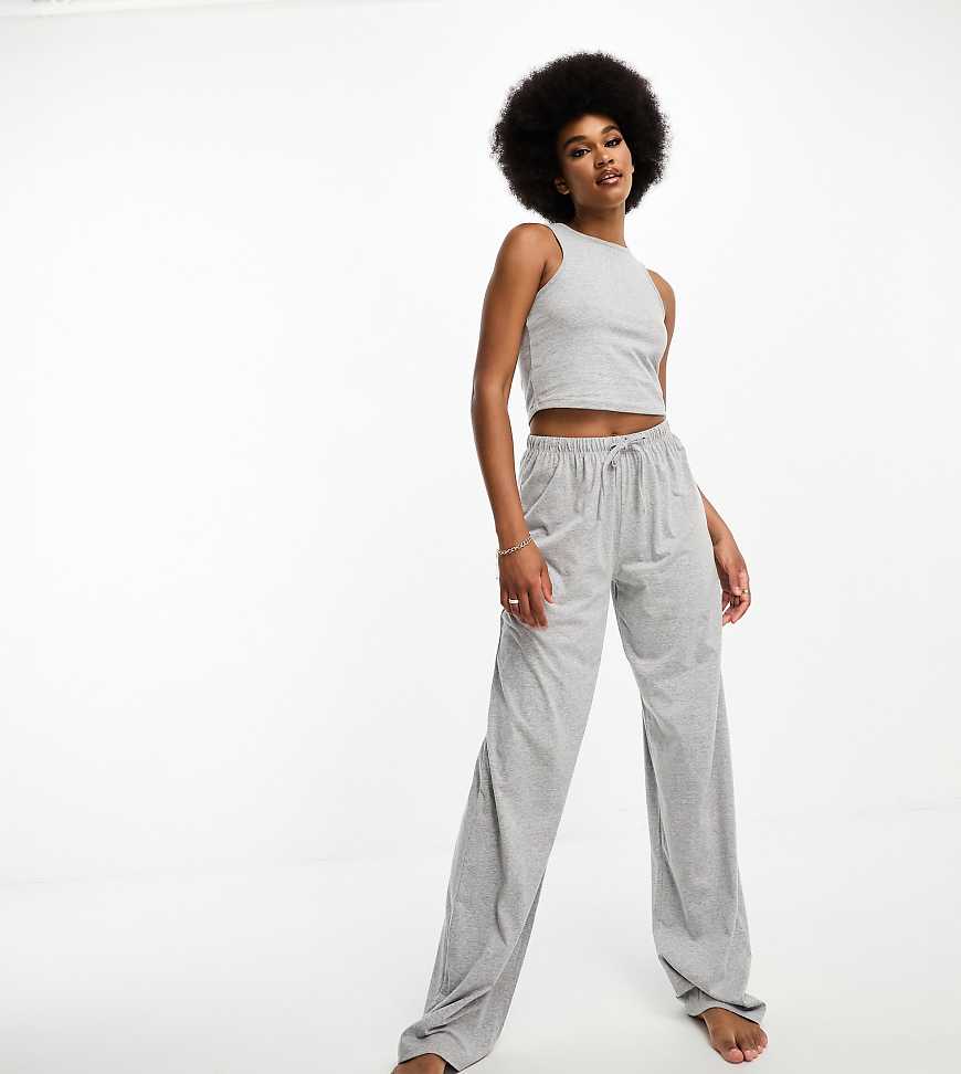 ASOS DESIGN Tall mix & match cotton pajama pants in gray heather
