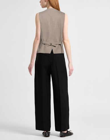 P. a.r. o.s. h. Woman Tailored Vest Taupe Size L Virgin Wool, Elastane