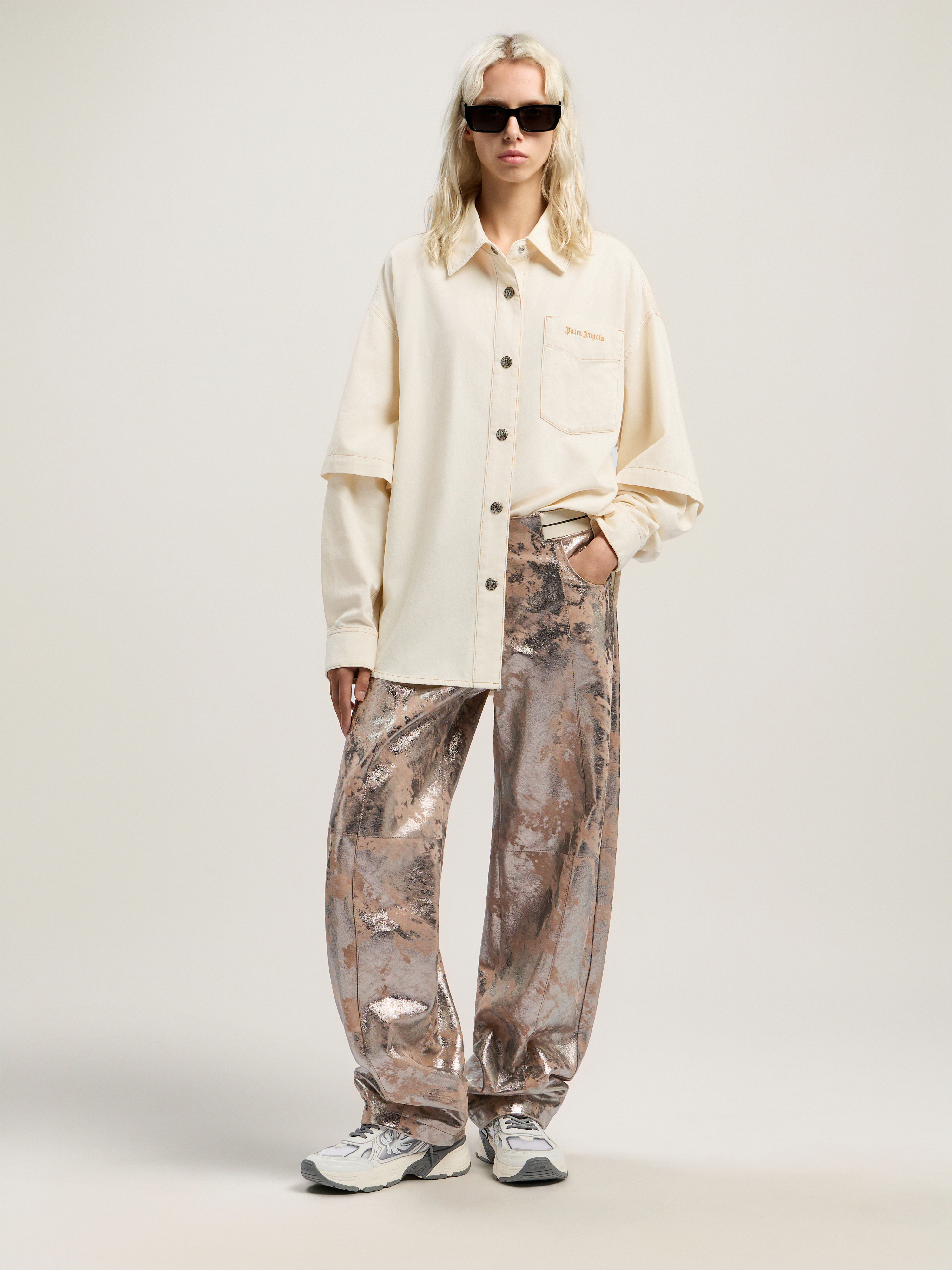 Hybrid Denim Overshirt Woman  Off White