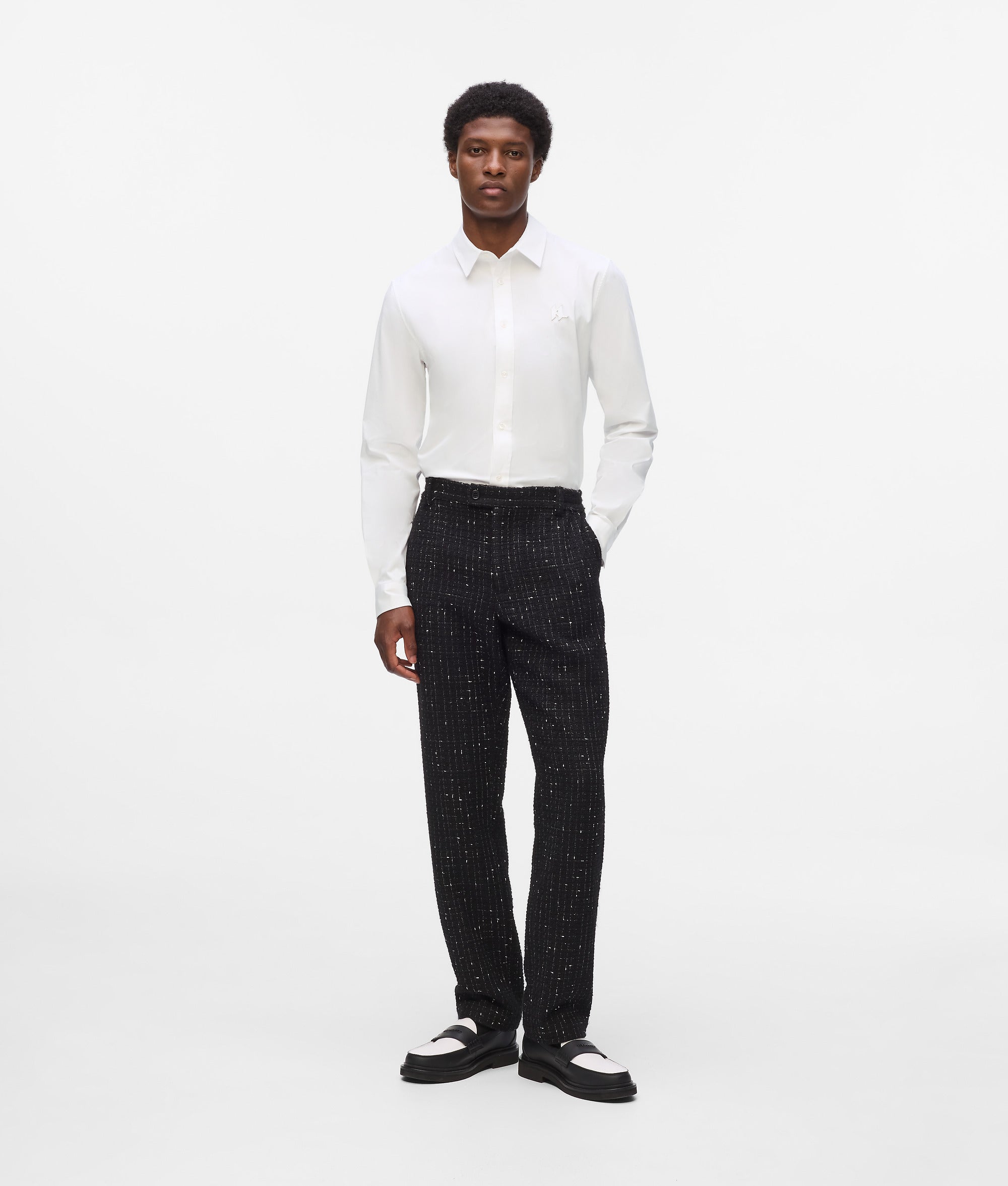 Karl Lagerfeld - Monogram-hemd, Herren, Weiss, Größe