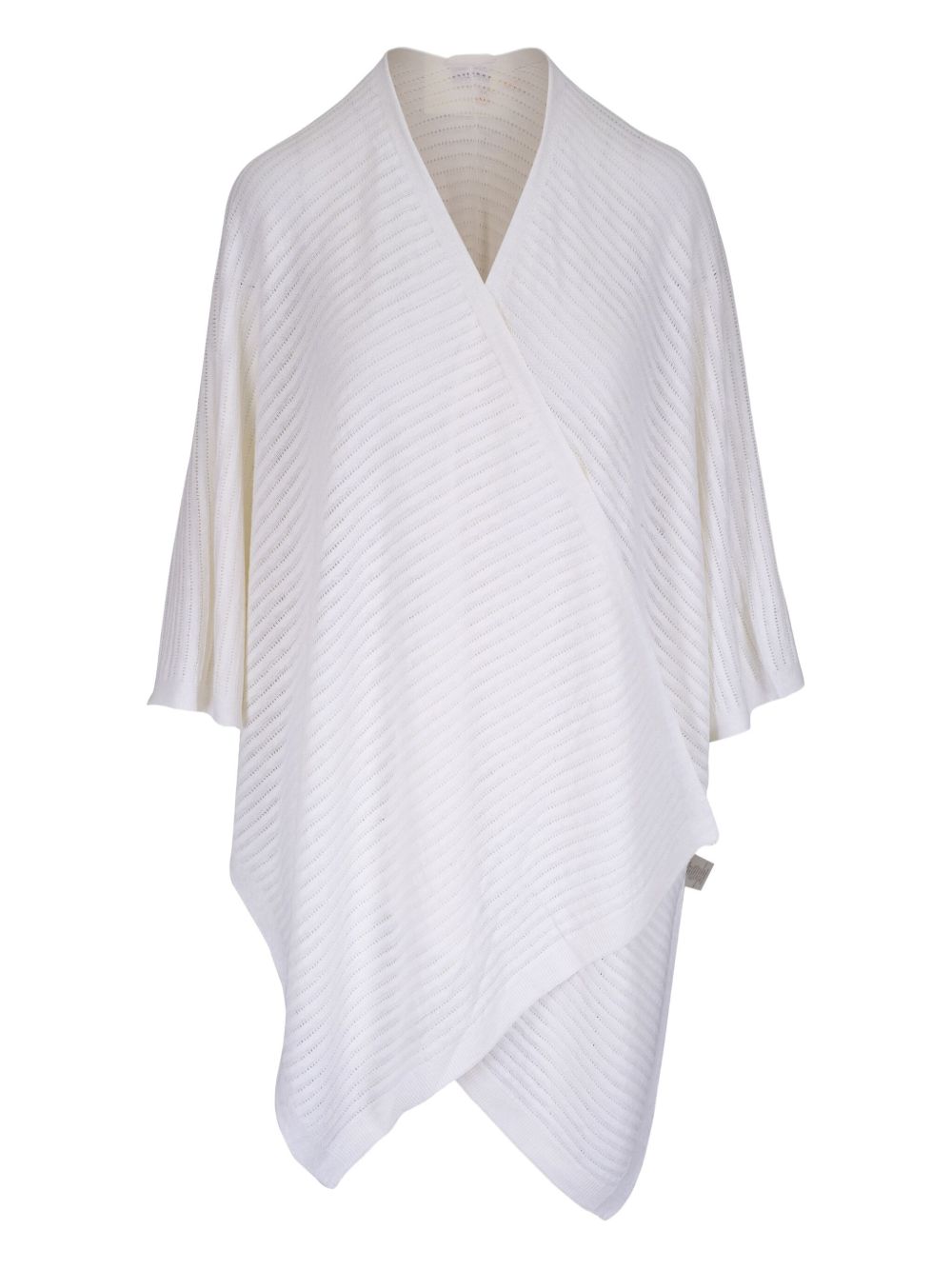 Kinross Cashmere linen poncho - White