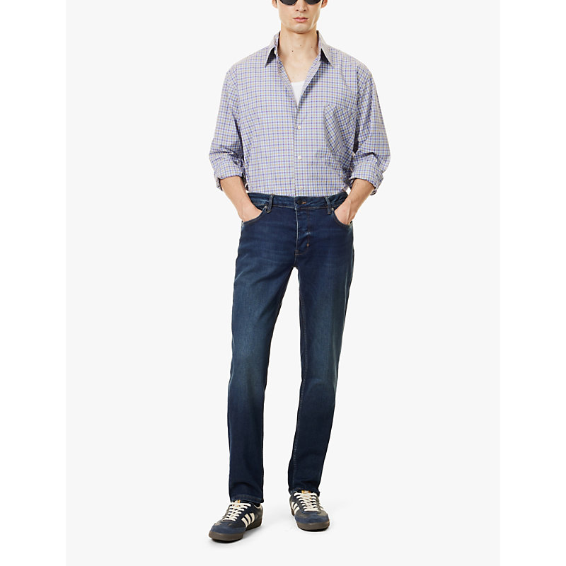 Mens Lou Slim Sunday Brand-Patch Straight-Leg Slim-Fit Stretch-Denim Blend Jeans