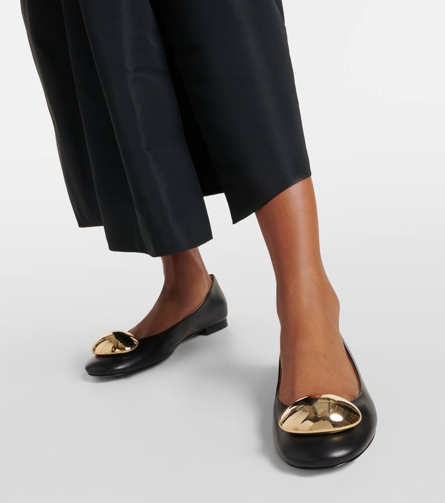 Gianvito Rossi Sphera leather ballet flats
