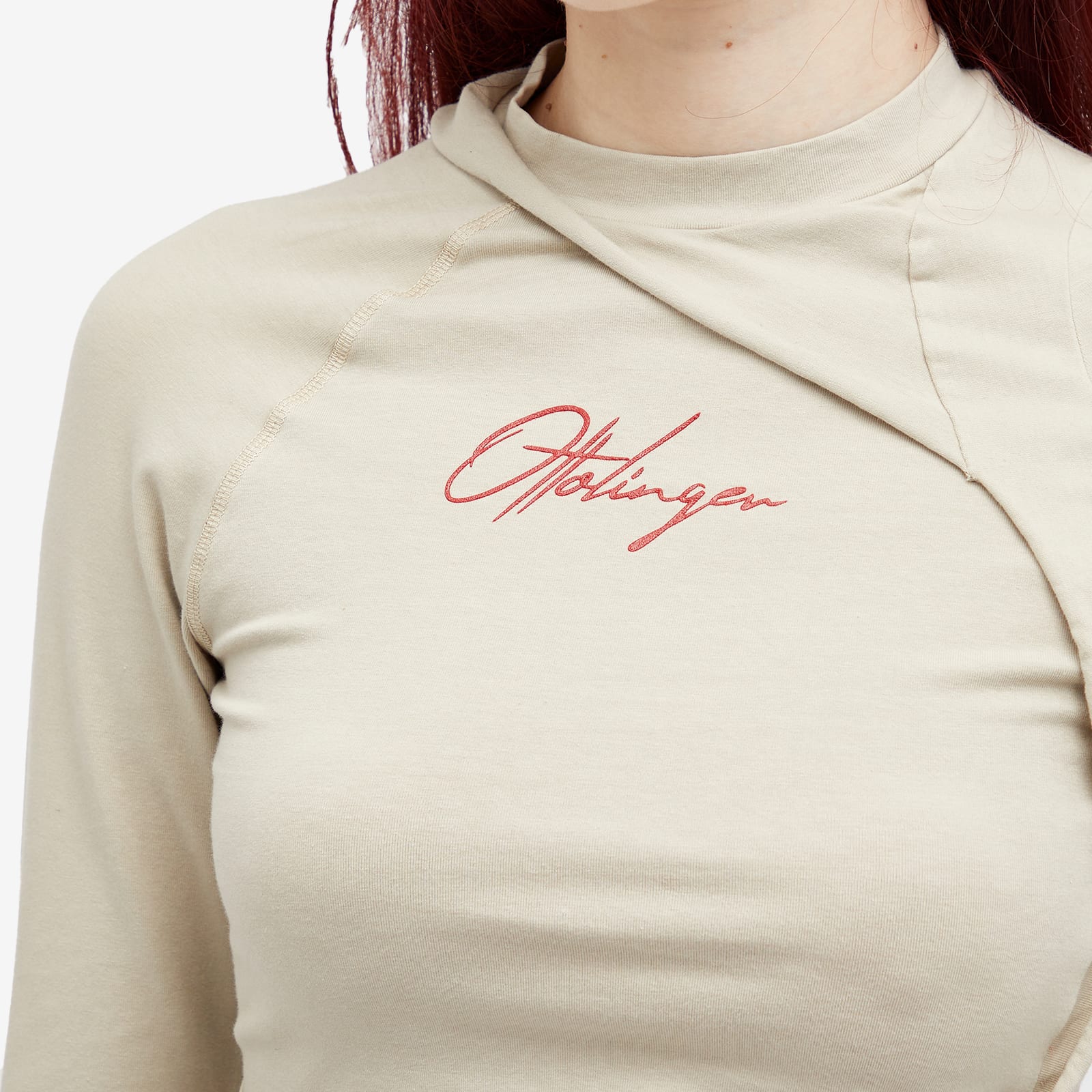 Women's Deconstructed Fitted Longsleeve in Sand Pebble, Size X-Large