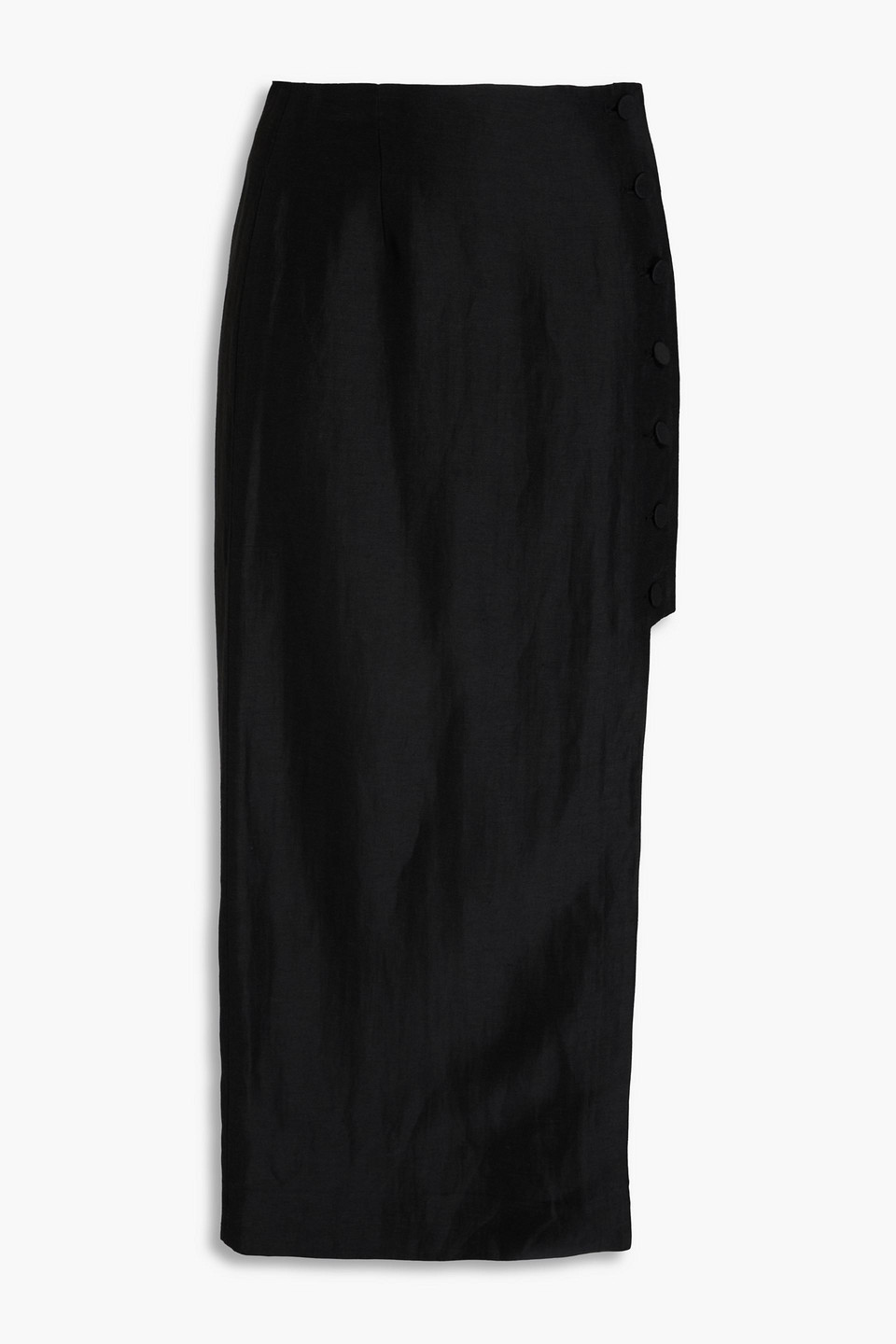 Sandro - Shantung midi skirt - Black - FR 40