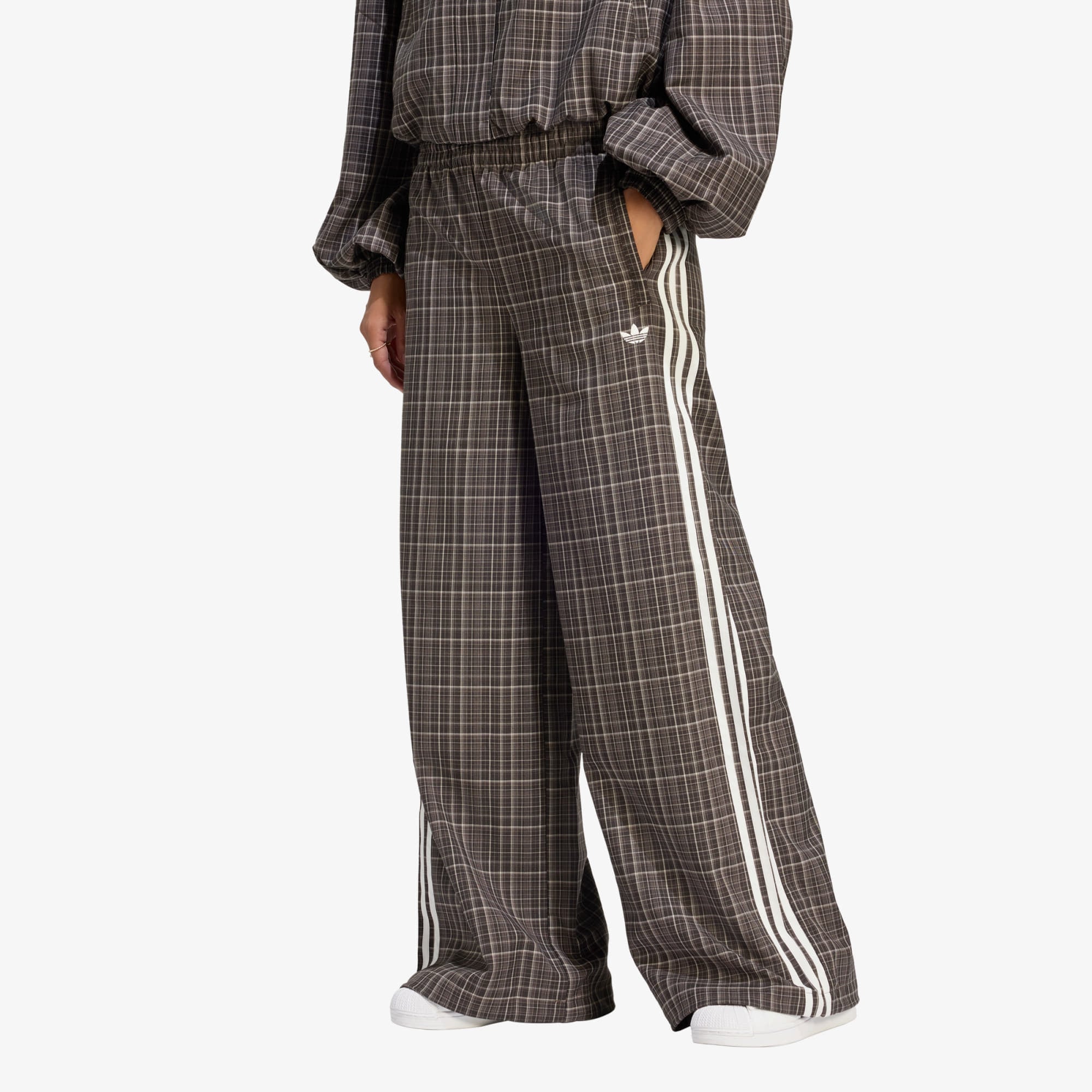 Pants adidas Loose Check Track Pants Night Brown