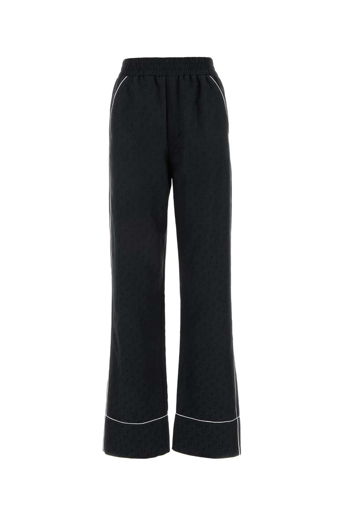 Straight-leg pyjama-inspired trousers - Black