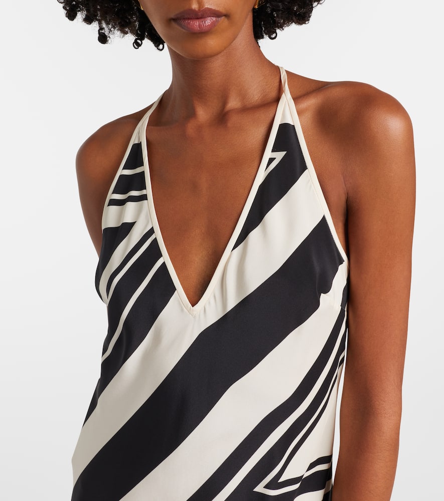 Pietra printed silk crêpe maxi dress