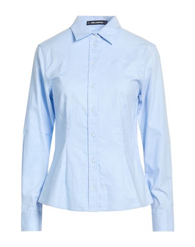 Woman Shirt Azure Size 12 Cotton, Elastane