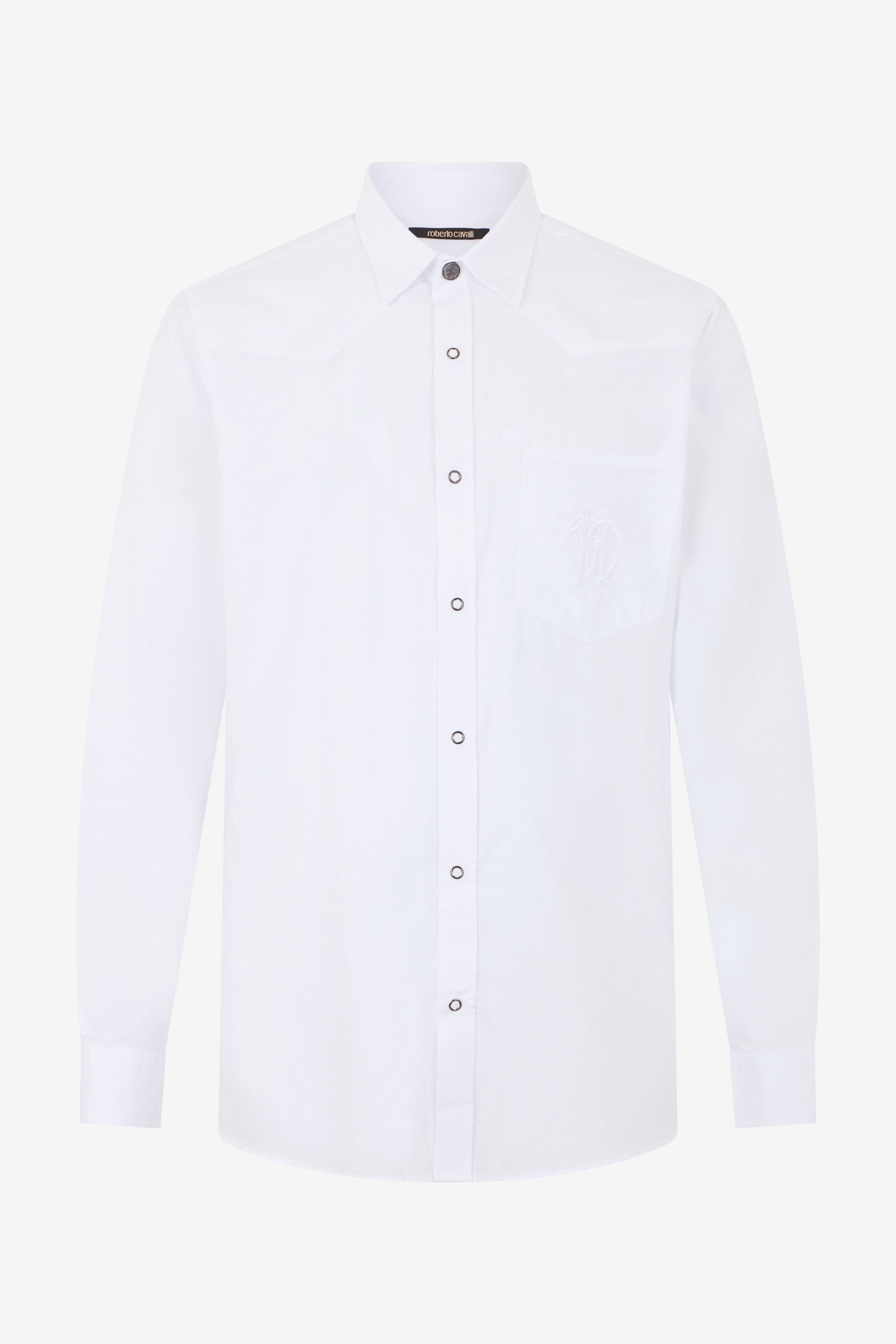 White Cotton Shirt With Monogram Rc