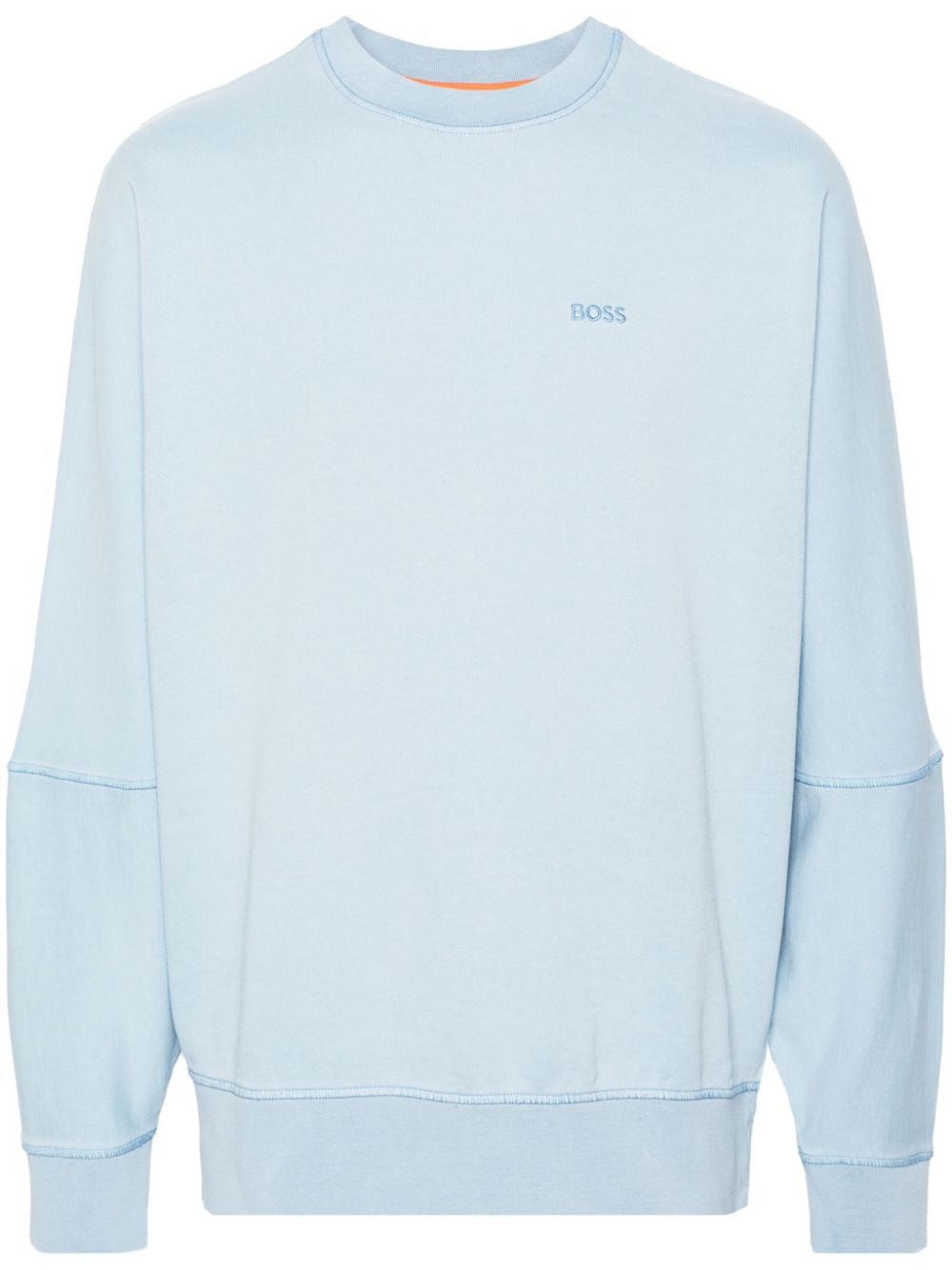 Logo-embroidered cotton sweatshirt - Blue