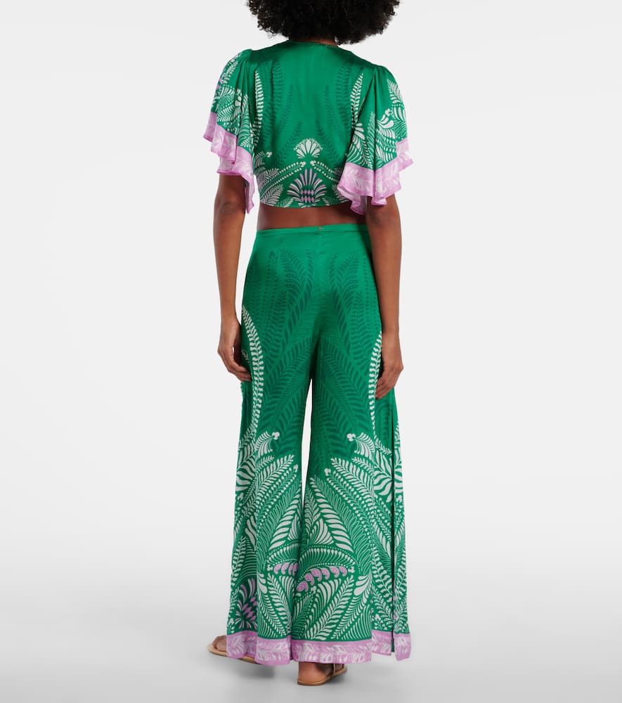 Clea printed wide-leg pants