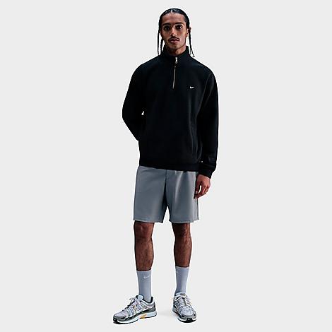 Men's Solo Swoosh Fleece Quarter-Zip Top in Black/White