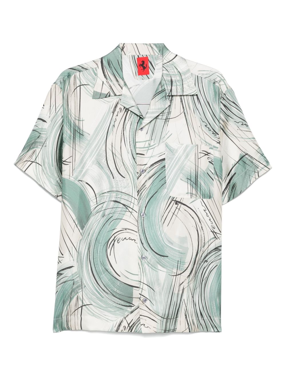 Ferrari brushed-print silk shirt - Neutrals