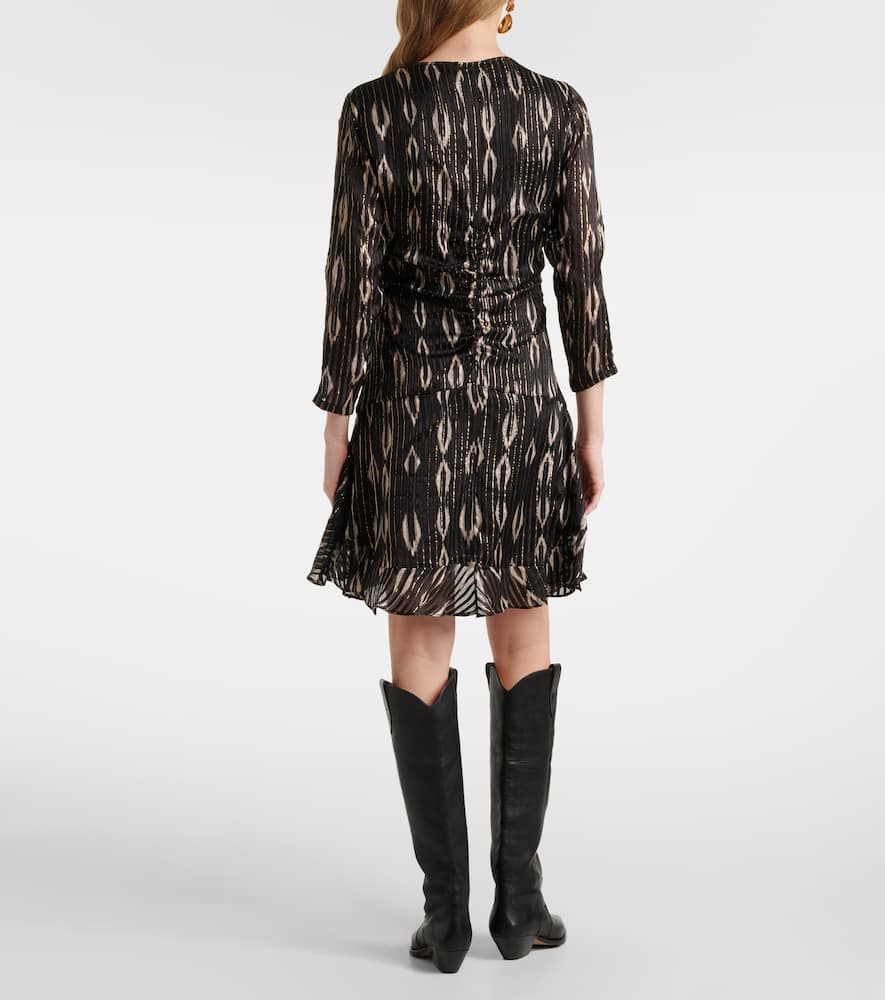 Octavia snake-effect silk-blend minidress