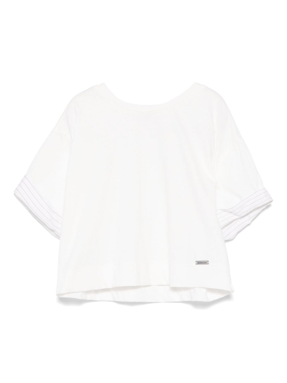Striped-trim T-shirt - White