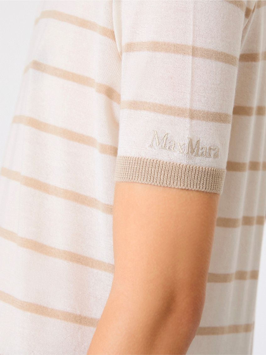 Cashmere And Silk Yarn Sweater - Beige