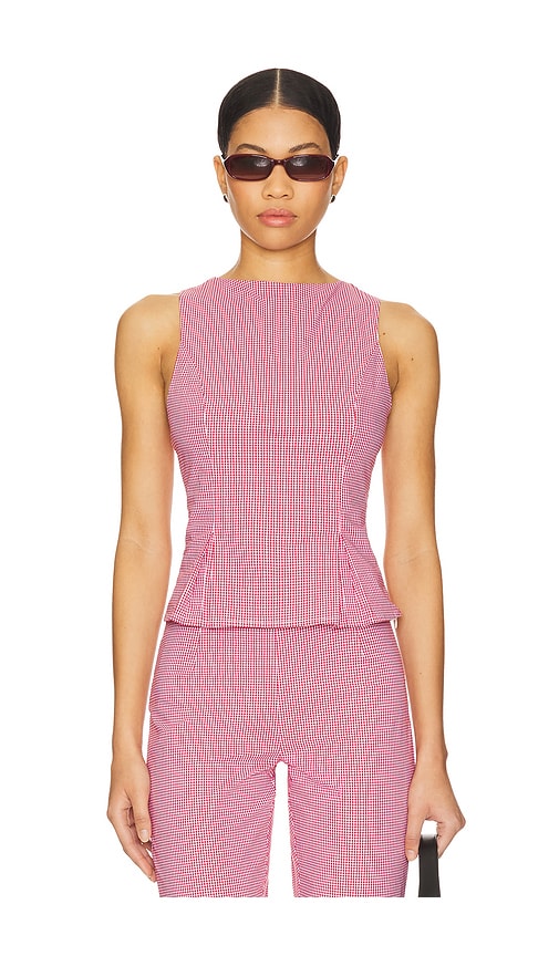 MORE TO COME Drea Peplum Top en Red.  S. Also en