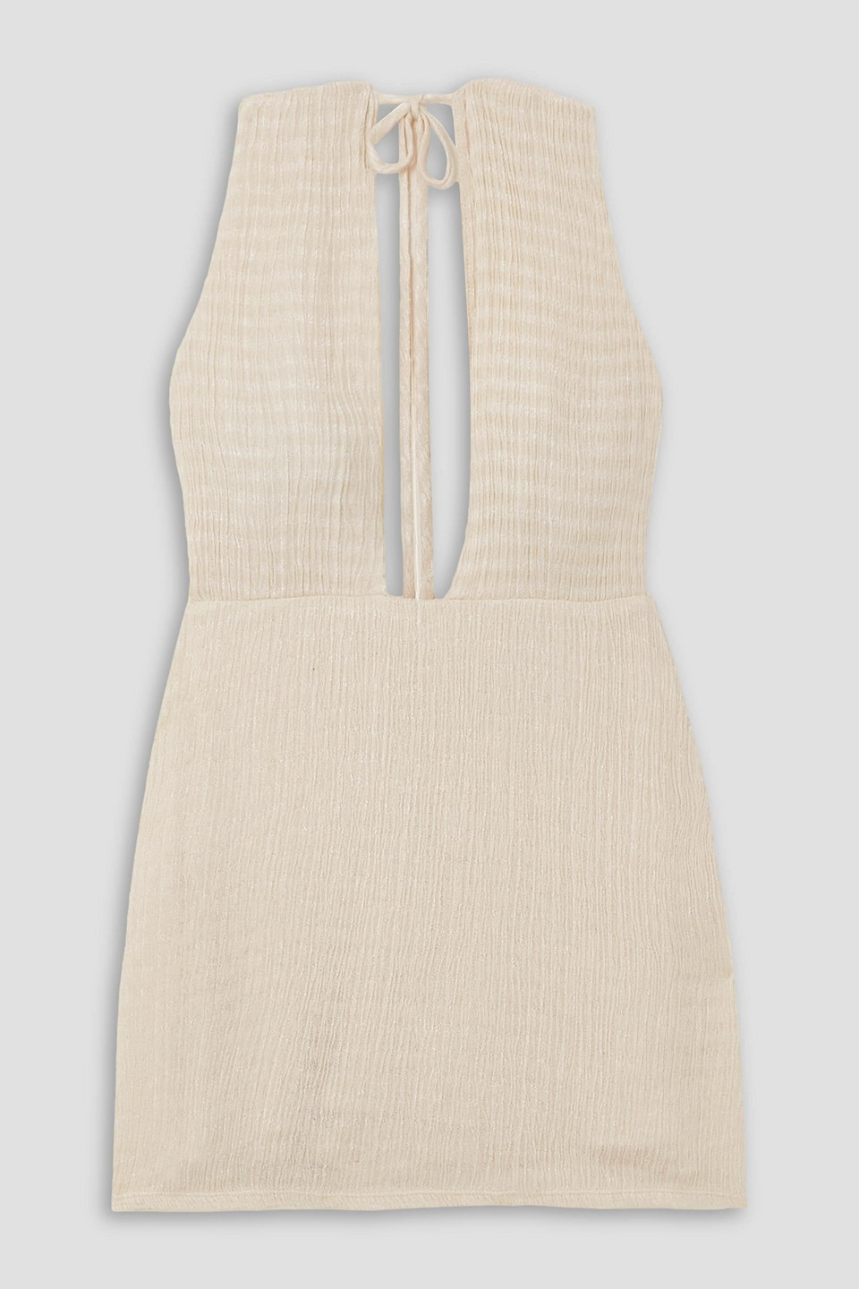 Altyn crinkled silk and bamboo-blend mini dress - White - XXL