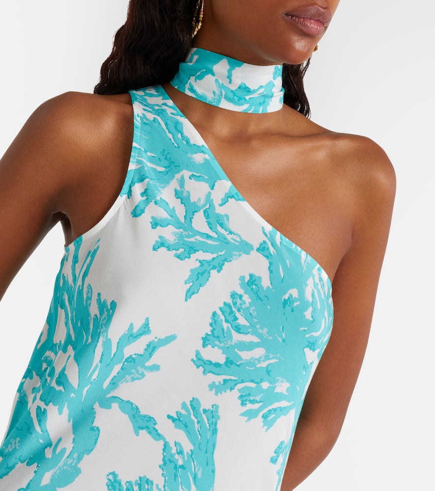 Odetta scarf-detail one-shoulder gown
