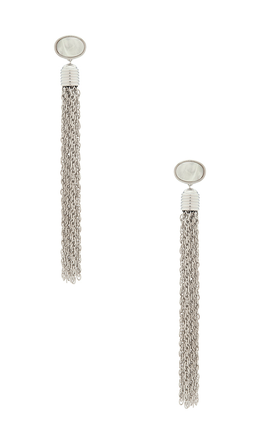 LELET NY Charlotte Tassel Earrings in Metallic Silver