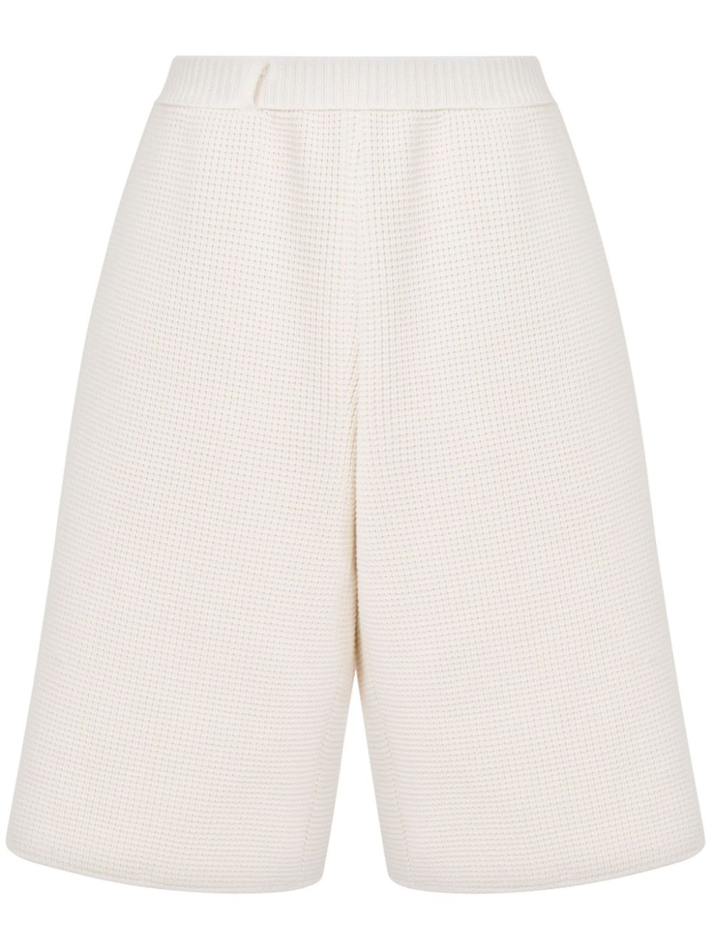 Waffle-knit shorts - White