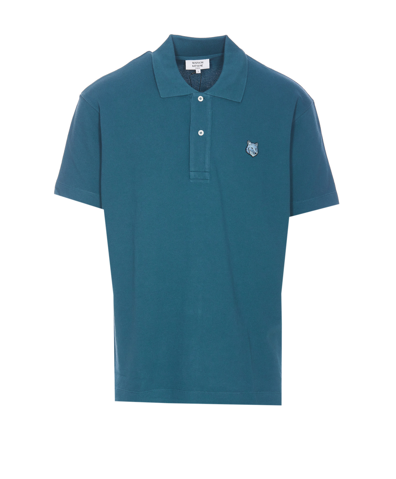 Bold Fox head patch comfort polo shirt - Blue