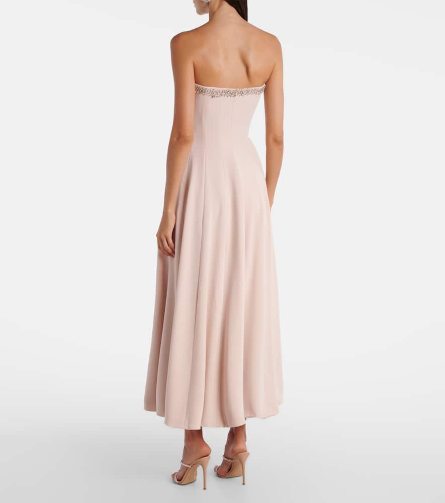Aldina crystal-embellished crêpe midi dress