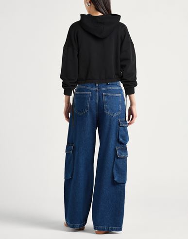 Woman Sweatshirt Black Size XXS Cotton, Polyester