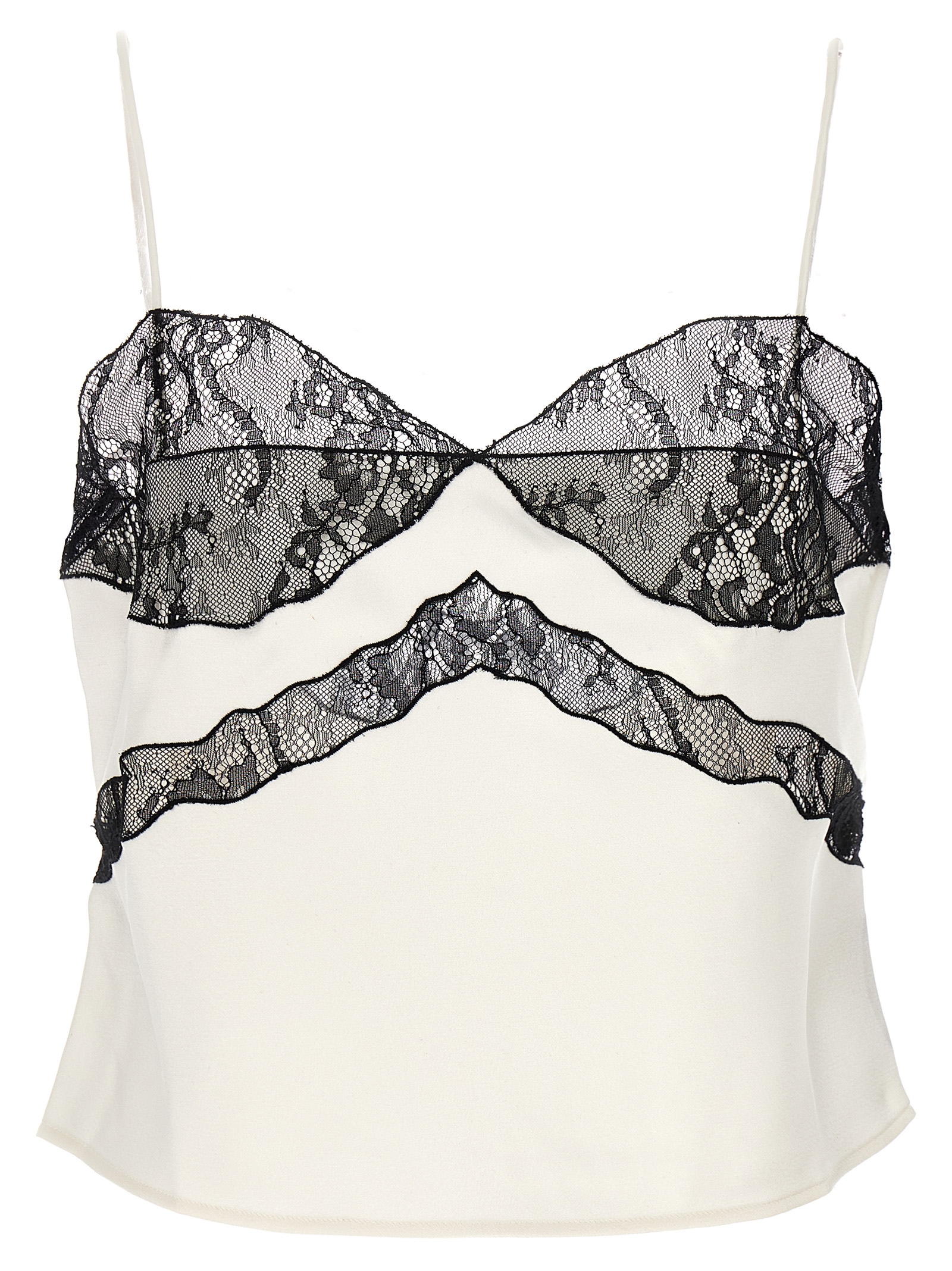 -Narcisa Top Bianco/Nero-Donna
