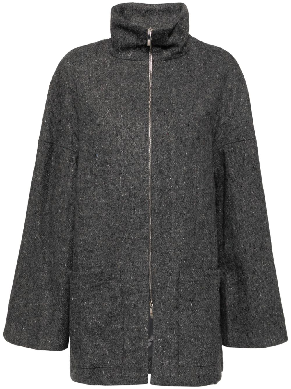 Reconstituted military blanket coat - Grey