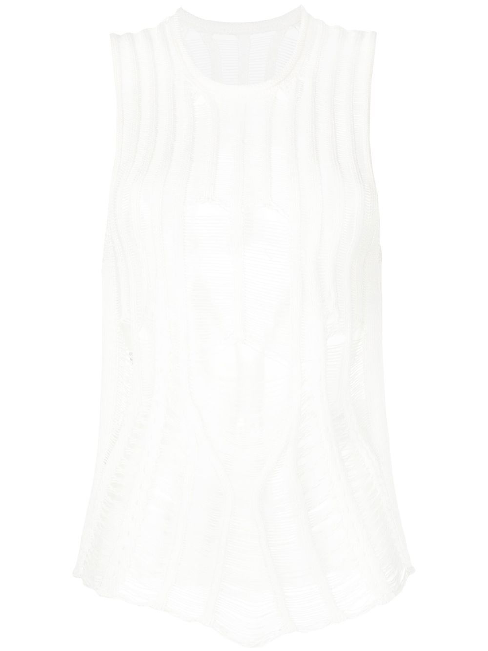 Distressed Floats tank top - White
