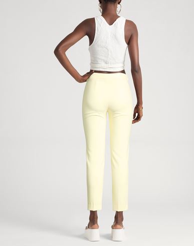 Woman Pants Yellow Size 10 Polyester, Elastane
