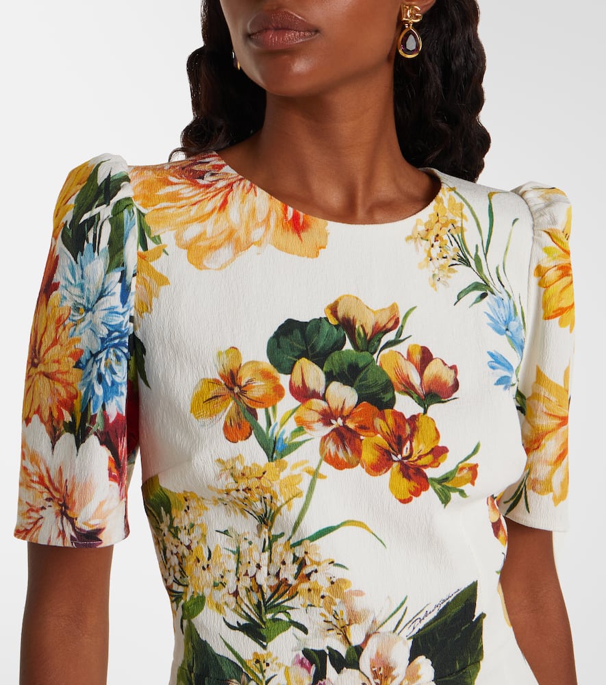 Floral woven midi dress