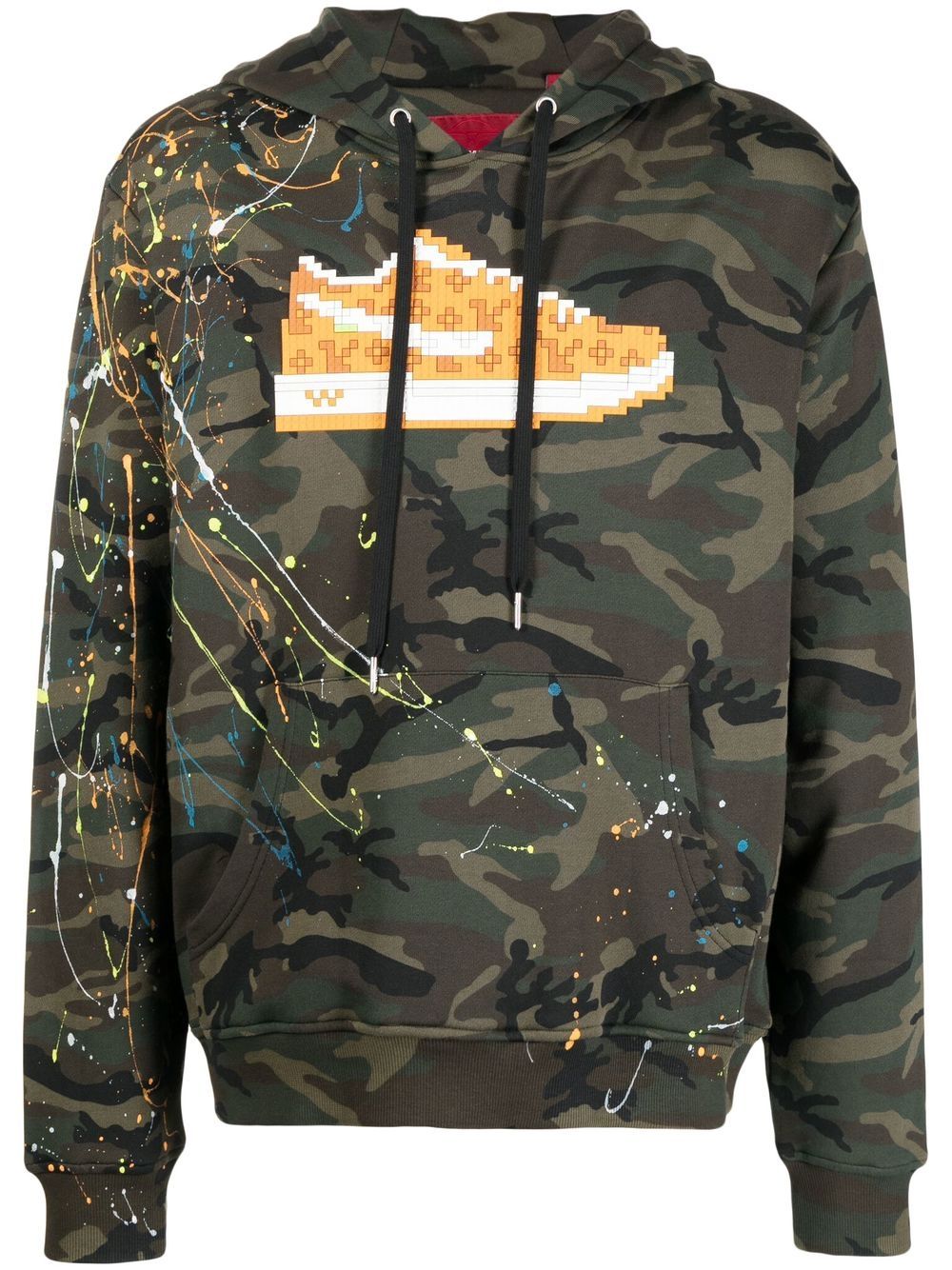 Camouflage-print long-sleeve hoodie - Green